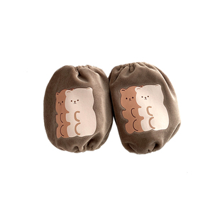 卡通毛绒儿童袖套可爱婴儿宝宝女童秋冬季袖头短款保暖防污防脏