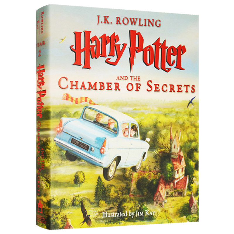美国彩绘版第二部 英文原版 哈利波特与密室 美版 Harry Potter and the Chamber of Secrets 精装收藏插图纪念版小说 JK Rowling