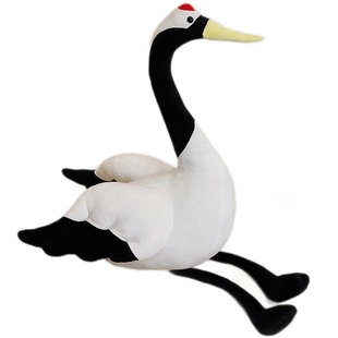 仿真丹顶鹤公仔毛绒玩具仙鹤布娃娃小鸟玩偶床上睡觉抱枕儿童礼物