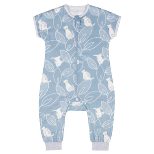 Griny睡袋婴儿春夏季薄款竹棉纱布分腿宝宝短袖儿童空调房防踢被