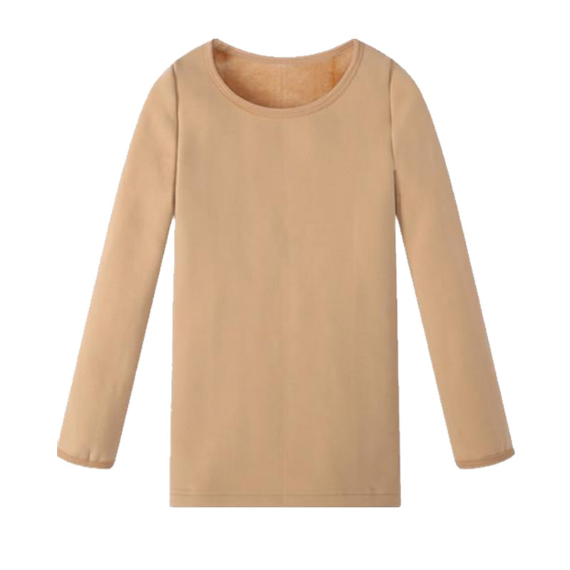 德绒儿童肉色打底衣女童舞蹈服打底衫秋冬季加绒隐形肤色紧身上衣