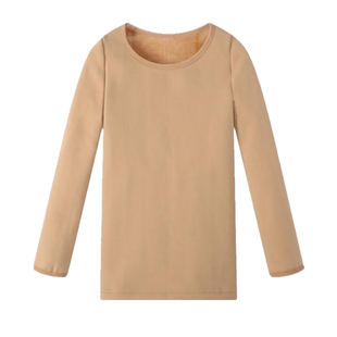 德绒儿童肉色打底衣女童舞蹈服打底衫秋冬季加绒隐形肤色紧身上衣