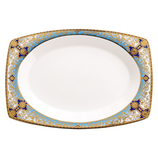 轻奢骨瓷鱼盘家用蒸鱼盘子长方形大号鱼碟子装鱼盘子浮雕餐具鱼盘