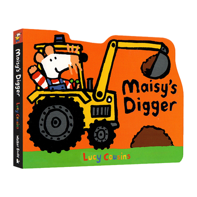 英文原版绘本 Maisy's Digger 小鼠波波交通工具造型纸板书 儿童早教启蒙阅读 亲子互动绘本