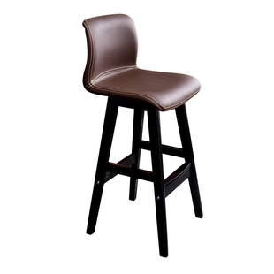 北欧轻奢实木吧台椅酒吧椅高脚凳家用靠背吧椅咖啡厅奶茶店椅简约