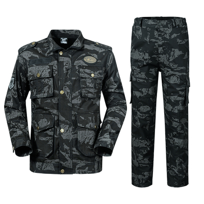 纯棉迷彩服春秋加厚一套大码