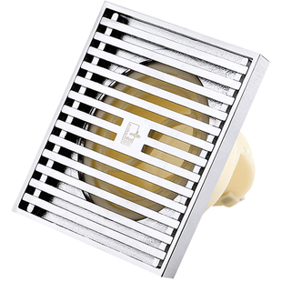 潜水艇15cm厘米地漏铜防臭方形卫生间淋浴浴室地漏75/110管径用