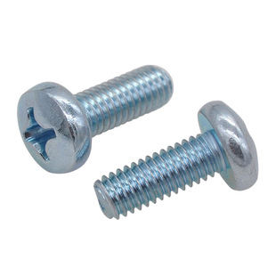 CZ五金碳钢4.8级8.8级环保镀锌十字盘头螺丝GB818-85黑锌蓝白锌