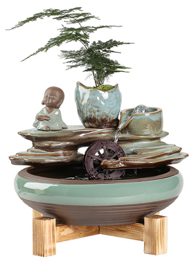 循环流水摆件小型喷泉创意陶瓷