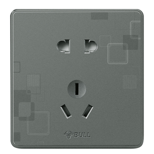 公牛开关插座86型大面板家用墙壁电源USB带五孔插座面板多孔g18灰