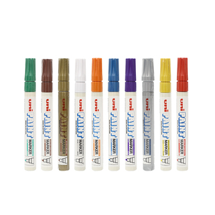 uni三菱铅笔彩色记号笔油漆笔PX-21/20中粗细字补漆笔金色婚礼签名笔12色马克笔白色高光笔黑涂鸦不易掉色