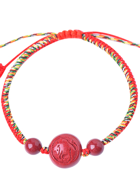 红绡官方旗舰店天然朱砂手串红绳手链儿童婴儿宝宝小孩戴男女饰品