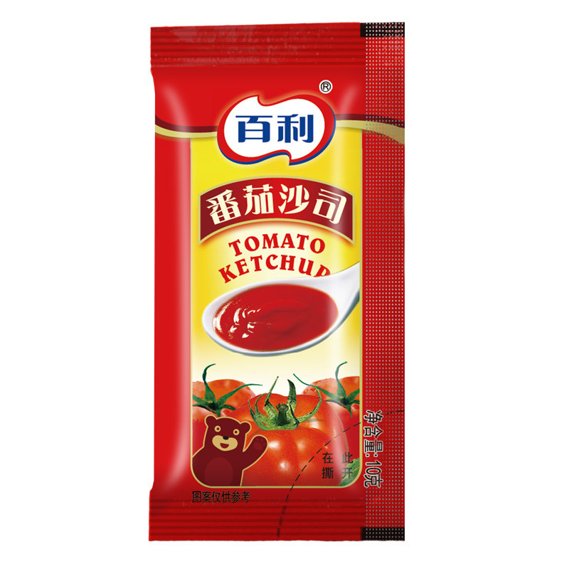 百利番茄沙司10g×100袋红色包装意面酱披萨汉堡薯条寿司番茄酱_虎窝淘