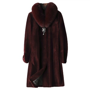 羊剪绒大衣女新款2025冬狐狸毛减龄洋气质妈妈羊羔毛颗粒皮草外套