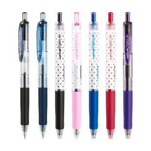 uni三菱铅笔中性笔限定波点0.5彩色按动水笔高颜值女生款做笔记用刷题考试uniball黑色UMN138学生文具0.38