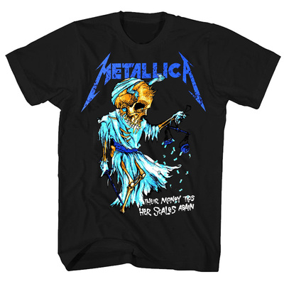 金属之王骷髅头元素朋克短袖t恤