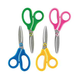 日本plus普乐士儿童安全剪刀小学生幼儿园宝宝手工剪纸左手用左撇子小号圆头锻炼家用美工便携文具一年级