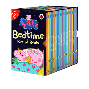 小猪佩奇绘本英文版 睡前故事 Peppa pig Bedtime Box of Books 20册 粉红猪精装礼盒装Read It Yourself Ladybird 小瓢虫分级读物