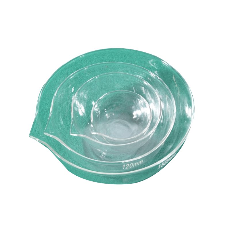 玻璃仪器蒸发皿平底圆底蒸发皿60mm/90mm/120mm 具嘴蒸发皿