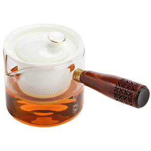 君器耐热玻璃壶电陶炉煮茶壶家用围炉煮茶壶泡茶器陶瓷过滤侧把壶