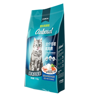 雷米高澳宝低敏成猫猫粮英短蓝猫通用益肠呵护泌尿道猫粮1.5kg