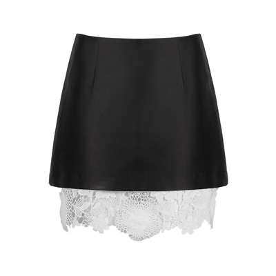 手工剪花后构想万用黑色小短裙