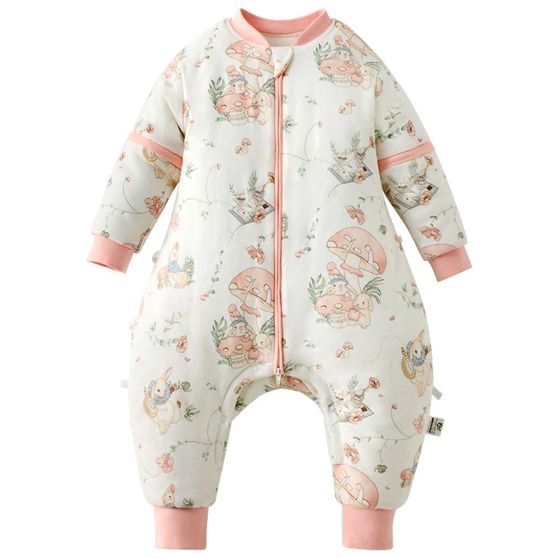 婧麒[暖姜]婴儿睡袋春秋冬季恒温分腿宝宝睡袋防踢被子四季通用