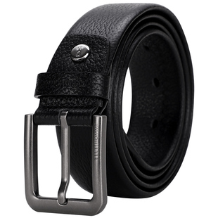 ELLE HOMME2020新款针扣皮带男士商务真皮腰带青年牛皮裤带礼盒装