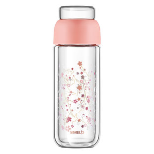 施美乐茶水分离杯保温杯便携玻璃水杯女可爱茶杯泡茶杯玻璃杯杯子