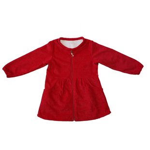 儿童秋冬款羽绒服罩衣女童防水防污棉袄罩衫宝宝加绒洋气反穿护衣