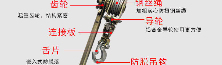 Съемник 电力卡线器1t2t紧线钳紧绳器卡线器夹头多功能紧线器钢丝绳拉紧器 OTHER