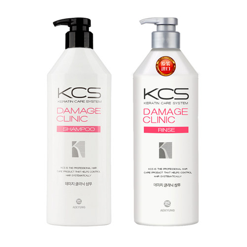 韩国进口爱敬kcs洗发水护发素洗护套装600ml*2男女