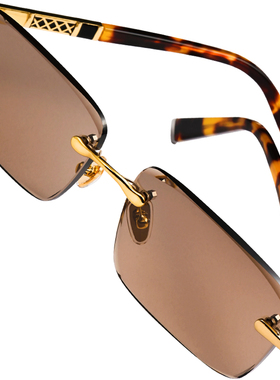 镂空切边时尚风清凉养目水晶眼镜