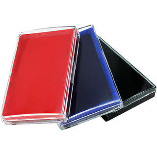 Deli black and blue square quick-drying fingerprint baby ink pad box