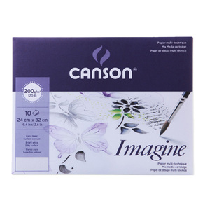 法国CANSON康颂imagine绘画艺术纸袋水彩纸水粉素描纸彩铅纸200g