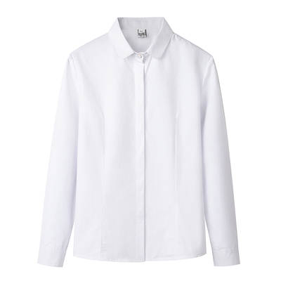 职业春秋新款工装纯棉洋气白衬衫