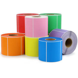 艾利彩色热敏不干胶标签条码打印纸三防热敏仓库产品分类贴标食品零件汽车配件制药铜板防水贴纸卷标定制订做