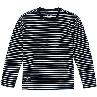 AKCLUB 春季新款轻复古海魂衫条纹长袖T恤男士长袖内搭潮流