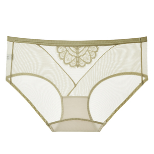 贵夫人中腰性感蕾丝舒适透气女士内裤网纱三角裤头5182