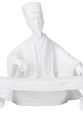 德化白瓷历史人物禅意书房摆件