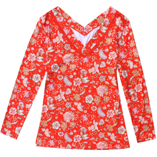 爱比娜秋冬女内穿打底莫代尔印花无痕保暖修身打底秋衣秋裤PM99