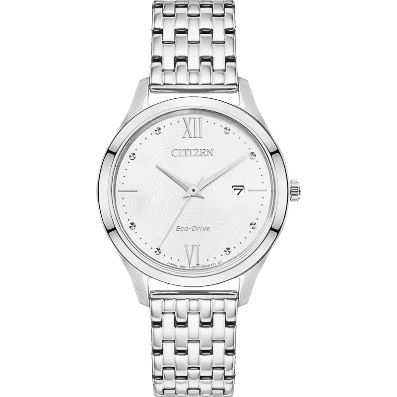 CITIZEN西铁城手表女光动能手表时尚不锈钢钻轻奢手表EW2530-87A