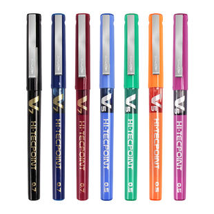 日本PILOT百乐V5中性笔BXC-V5升级版可替换墨囊墨胆水笔签字笔0.5/0.7mm针管笔黑色考试直液式走珠笔学生用