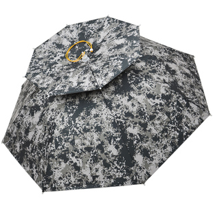 金钓勾钓鱼伞帽头戴式双叠超轻透气黑胶头伞帽钓鱼男女防晒遮阳帽