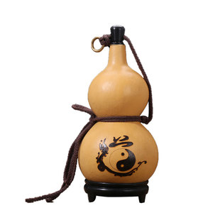 天然酒葫芦挂件随身装水壶酒壶葫芦水杯酒瓶摆件蜂蜡防渗济公酒壶