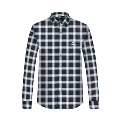 HW男装2026春季新款格子衬衫男长袖韩版衬衣纯棉宽松潮牌港风外套