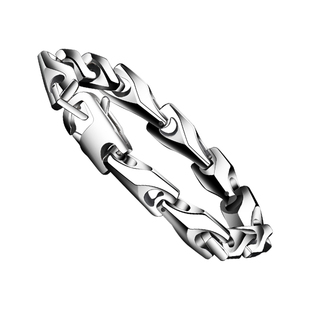 飒雅钨金男士手链嘻哈潮男钨钢手饰时尚首饰银色个性饰品轻奢男生