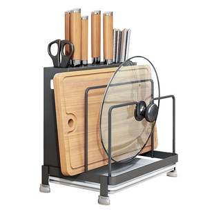 厨房刀架置物架免打孔壁挂式多功能筷子笼菜板刀具一体台面收纳架