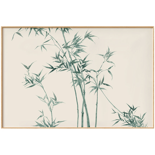 墙蛙新中式客厅装饰画日式沙发背景墙壁画中式床头画国风竹子挂画