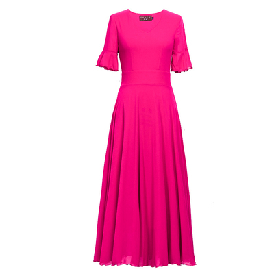 芳随英伦风雪纺修身连衣裙